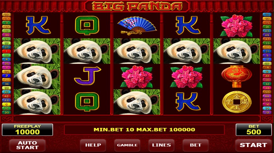 Big Panda slot machine at 1xbet casino 